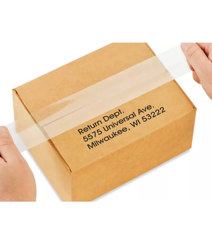 Pre-Cut Return Tape Strips 2" x 18" (Clear) / 100 Rubber-Banded Strips | Ideal for Packaging, Shipping, Mailing, and Office Use
