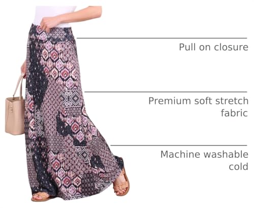 Image of Popana Long Maxi Skirt for Women, Flowy Long Skirts for Women | High Waisted Soft Trendy Rayon, Sundress Convertible Skirt, Long Length Bodycon Maxi Skirt, Petite and Plus Size
