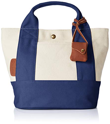 [トーラ] ミニトート コンビキャンバス/カウレザー ブルー