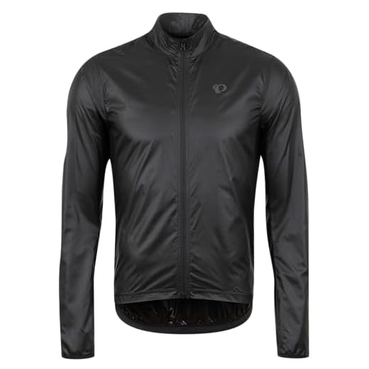 PEARL IZUMI Men's Attack Barrier Jacket, Ultralight Fabric & Form Fitting Cycling Jacket With Water Repellent Treatment & Reflective Elements For Safety, Black, Small