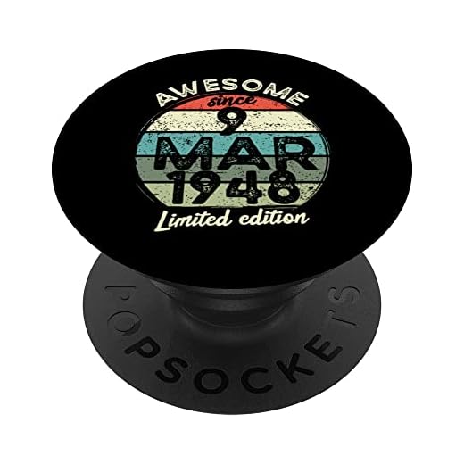 Camiseta de cumpleaños de 75 años, 9 de marzo de 1948, 75 cumpleaños PopSockets PopGrip Intercambiable