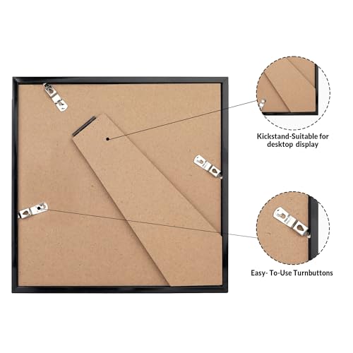 LaVie Home 3x3 Picture Frame for Wall Display, 3x3 Black Picture Frame with HD Plexiglas, 3 x 3 Frame 1 Pack, Display Frame for Vertical or Horizontal, Classic Collection