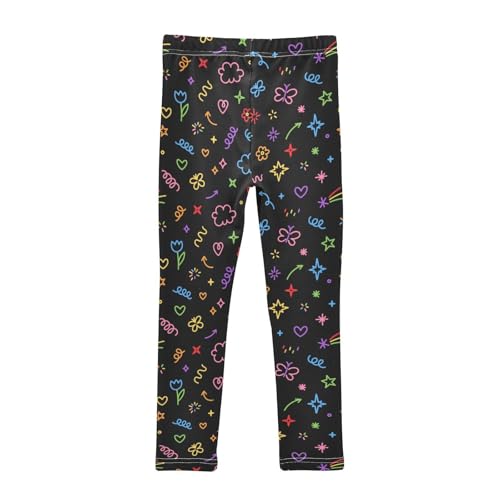 Flower Star Cloud Girls Leggings,Workout Leggings for Girls Toddler Athletic Leggings Size for 3-10T2