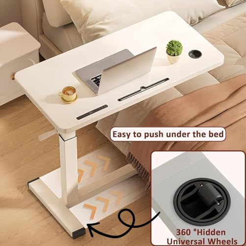 Mesa de cama plegable neumática de 24,4 a 34,64 pulgadas con enchufe 5