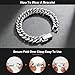 XIANNVXI Silver Stainless Steel Bracelets for Men 2PCS Cuban Link Bracelet Stainless Steel Mens Silver Bracelet Set 8.3 Inches Gifts for Mens Metal Bracelets