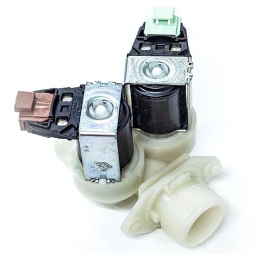 JPshop - Électrovanne double 2 voies 180° charge eau machine à laver compatible avec Rex Electrolux 1325186110