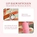 EarnMIMI Mart Lip Gloss Keychain for Summer Fridays + Lip Balm Keychain 2-Pack | Anti-Loss Design, Pink Flower Charm | Cute Bag & Key Accessory for Daily Carry