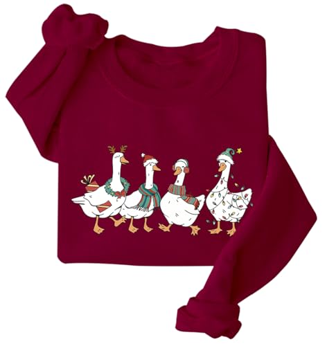 Goose Halloween Fall Sweatshirt Silly Goose Christmas Sweatshirt Funny Spooky Season Gooses Pullover Tops