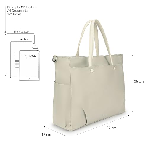 Image of Fastrack Nylon Edge Laptop Tote | Laptop Bag for Women & Men | Dual Carry Options | Fits 15 inch Laptop | Nylon Material