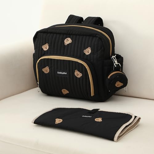 Image of GOBABYMART Diaper Bag Backpack with Changing Pad - Travel Baby Bag, Insulated Bottle Pockets, Stroller Straps