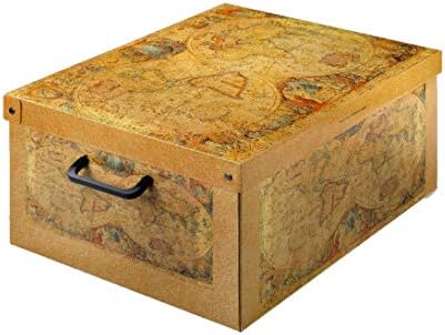 Kanguru Collection Decorative Storage Box with Handles and Lid, HYDRANGEAS, MEDIUM