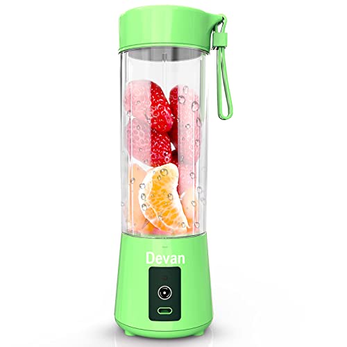 Image of Portable 6-Blade Juicer Blender with Electric Juicer 6 Blade Rechargable Portable USB Bottle Blender Shaker Juicer A 2000 Juicer Mixer Grinder for Smothies and Juices (GREEN)