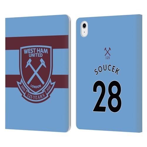 Cadeau fan West Ham coque iPad Air Souček étui portefeuille cuir