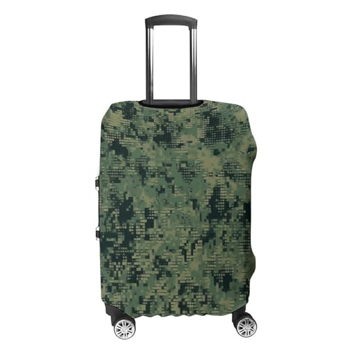 Green Army Digital Camouflage Suitcase Cover Washable Luggage Cover Dust-proof Luggage Protector Cover Anti-Scratch Travel Suitcase Protector Fits 18-32 Inch Luggage4