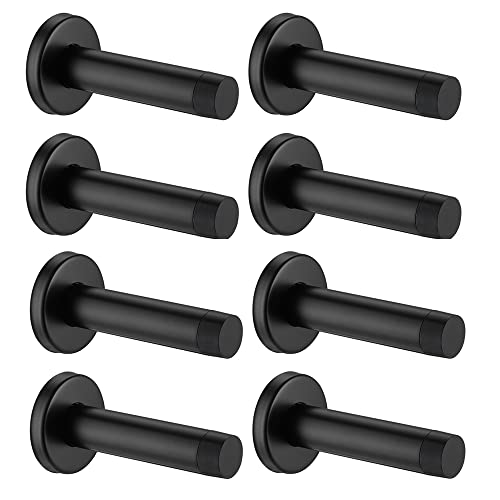 JQK Door Stopper Black 304 Stainless Steel 8 Pack