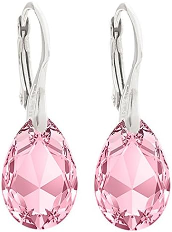 Ah! Jewellery® Women's 16mm Pear Crystals From Swarovski® Earrings. Finished in Highly Polished Sterling Silver. Stamped 925. 3gr Total Weight.