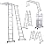 12.5ft Heavy Duty Folding Ladder Multi Purpose Aluminum Extension Ladders 7 in 1 Lightweight Scaffold Attic Step Ladder 330LB Capacity for Home, Office, Kitchen, Photography Use (10.75" x 14.75"x 39)