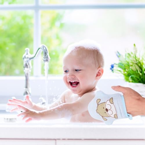 Image of Healifty 2Pcs Baby Bath Sponge Mitts, Soft Animal Washcloths for Newborn and Toddler, Kids Shower Loofah Scrubber Set with Hanging Loop, Dog and Duck