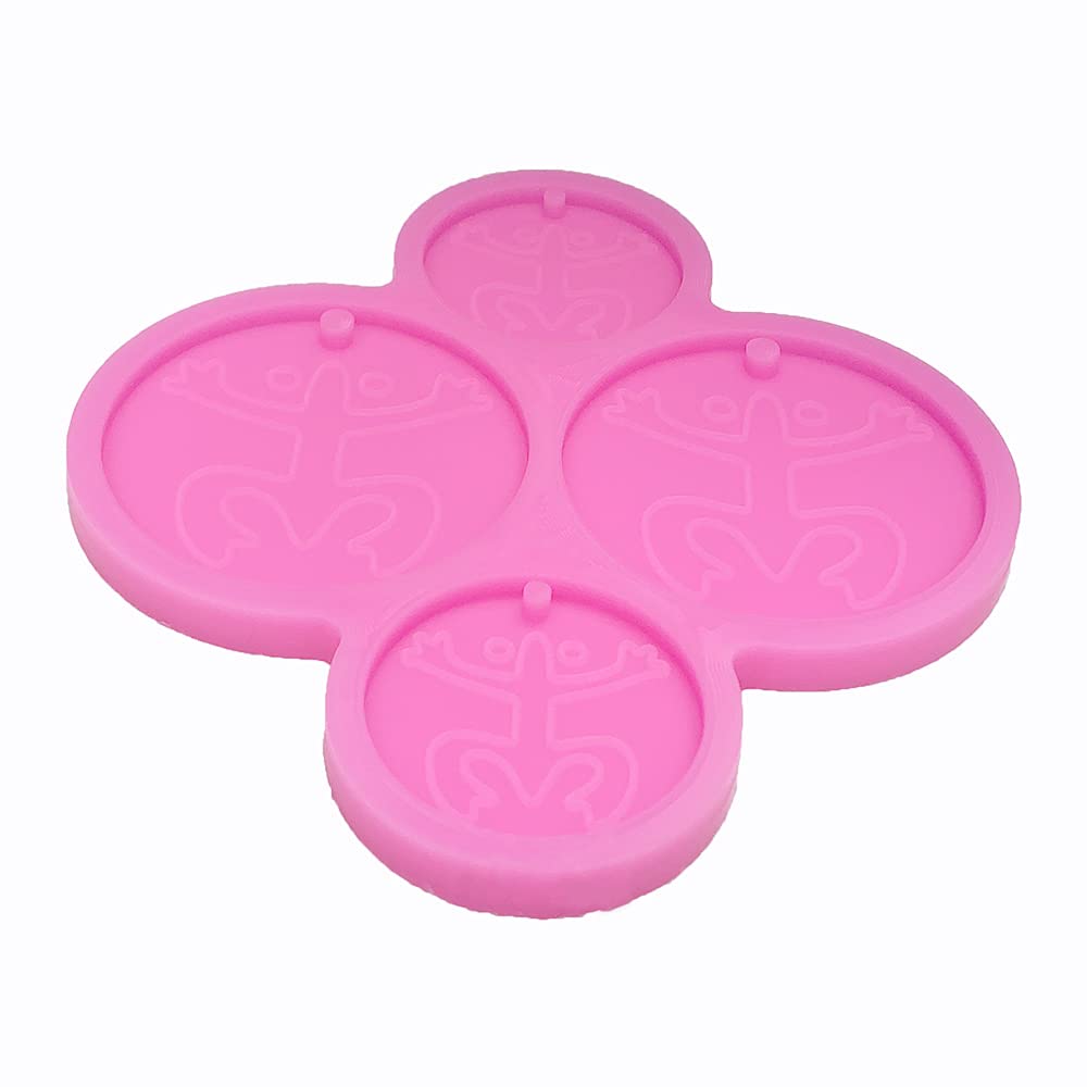 Shiny Glossy Puerto Rico Flag Coqui Taino Shape Silicone Molds For Diy Craft Keychain Polymer Clay Mold Epoxy Pendant Resin Crafting Making Backpack Cake Decor Fondant Mould