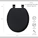 Bath Bliss Extra Soft Standard Round Toilet Seat | Decorative Vinyl Lid | Adjustable Quick Screw Attach Non-Slip Hinges | Bathroom | Black
