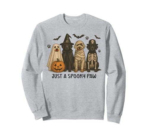 Funny Just A Spooky Paw Pumpkin Dog Lover Dog Mama Halloween Sweatshirt