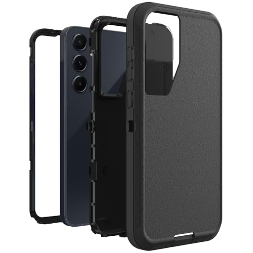 Image of Case for Galaxy A55, Heavy-Duty Tough Rugged Shockproof Drop Protective Cover Cases for Samsung Galaxy A55, Black