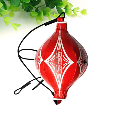 Balle de boxe pour trajectoire stable et précise en PU rouge à double fixation - 6