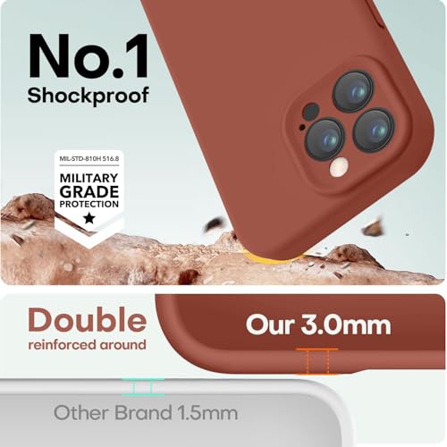 Image of LOVE 3000 Designed for iPhone 16 Pro Max Case, Premium Silicone with [Soft Anti-Scratch Microfiber Lining] Shockproof Protective Phone Case for Men Women Girls 6.9 inch, Caramel