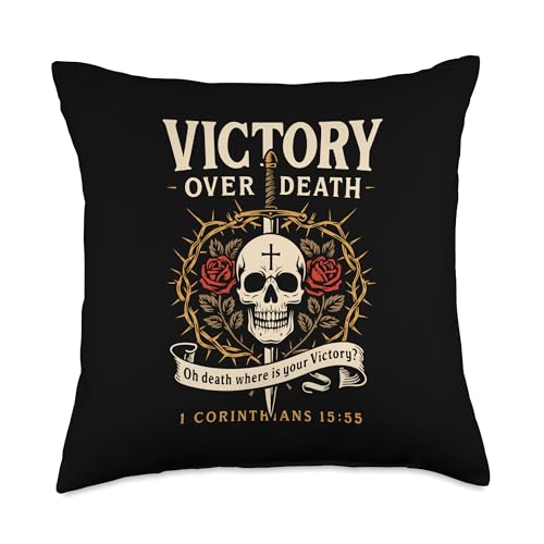 Victory Over Death 1 Corinthians 15:55 Dark Christian Gothic Throw