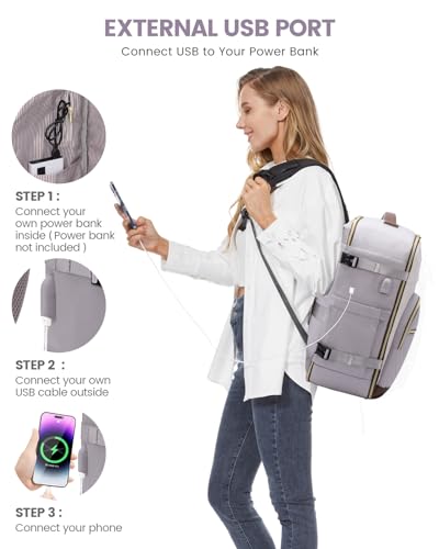 LOVEVOOK Travel Backpack for Women,50L Carry On Backpack for Airplanes,18 Inch Laptop Personal Item Travel Bag,TSA Approved Carry On Luggage,Waterproof Weekender Business Hiking Bag - image 8