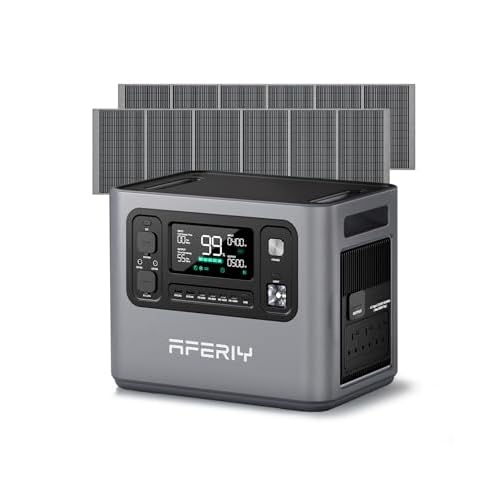 AFERIY P280 Portable Power Station with DC600, 2048 Expandable Capacity, 600W Alternator Charger, 6X Faster Than Cigarette Chargers, Compatible with 95% Solar Generator, Perfect for Road Tri