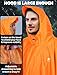 ANYOO Hooded Rain Poncho for Adults with Pocket, Waterproof Lightweight Rain Coats for Men Women Reusable Rain Jacket for Emergency Camping Outdoor Activities (Dark Orange)