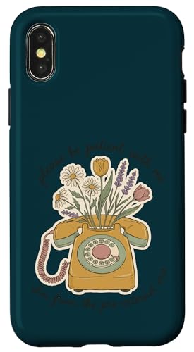 Please Be Patient Pre-Internet ���� ���[�^���[ �d�b �� �X�}�z�P�[�X iPhone X/XS �p