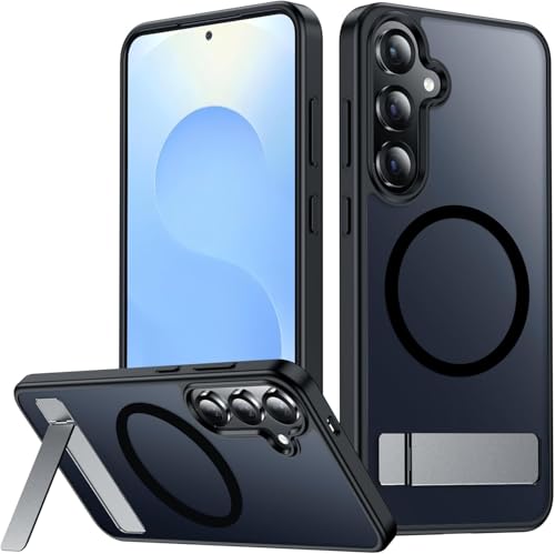 Image of SPIDERCASE Magnetic for Samsung Galaxy S25 Case, [3 Stand Ways][ Military Grade Drop Protection] with Invisible Stand Shockproof Slim Case for Samsung Galaxy S25 6.2 inch, Black