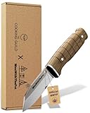 The Cooking Guild x MenWithThePot Bushcraft Knife - 4 Inch Stainless Steel Blade - Rosewood Handle - Carving, Peeling, Meat Cutting Knife