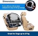 PetSafe Cote de voyage collapsible pour chiens - Cote de chien pliable et portable pour voitures - pour les animaux de compagnie jusqu'à 60lbs - Secure to Seat, Cadre en métal pop-up, Fenêtres Zipper Mesh, Amovible, Linge de polaire lavable. 2 Portes d'entrée amovibles
