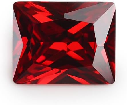 Ruby Red Cubic Zirconia Loose Beads Unset for Jewelry Making Simulated Stone Craft Kit (Ruby Color - Rectangular 1pc)