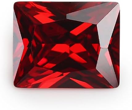 Ruby Red Cubic Zirconia Loose Beads Unset for Jewelry Making Simulated Stone Craft Kit (Ruby Color - Rectangular 1pc)