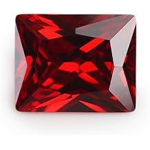Ruby Red Cubic Zirconia Loose Beads Unset for Jewelry Making Simulated Stone Craft Kit Ruby Color - Rectangular 1pc
