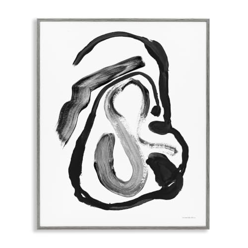 Minimal Modern Abstract Faces Doodle, 24 x 30 Inch Framed Giclée Print
