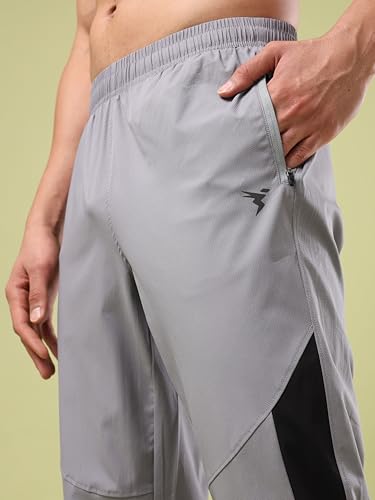 Image of TECHNOSPORT Men's Colorblock Slim Fit Sports Joggers TECHNOLITE Lightweight Active Track Pants Quick Dry Stretch Gym Running Training Fitness Activewear