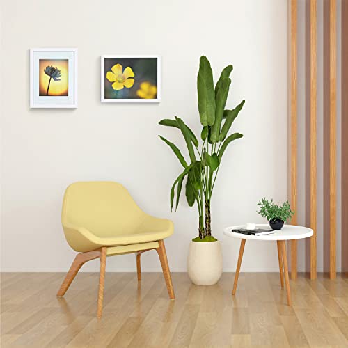 11X14 Real Wood Photo Frame - White Color - Mat For 8X10 Picture Included - Wall Mounting - Portrait/Landscape - Real Glass Panel - Classic Simple Design - Perfect For Group Shots, Family Photographs #TOP6