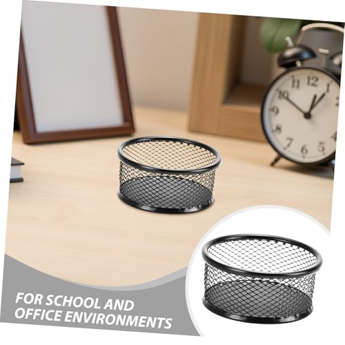 Support maille métallique pour trombone et organisateur de bureau noir en lot de 7 pièces - 6