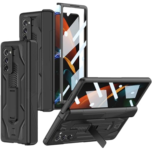 Miimall Funda para Samsung Galaxy Z Fold 2, Funda de PC [Bisagra Protección], [Protector de Pantalla HD] [Soporte], Carcasa Protectora para Samsung Galaxy Z Fold 2 5G, Negro