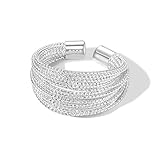 WPPHXY 925 Sterling Silver Wide Band Ring Simple Handmade Hammered Chunky Statement Rings Adjustable Boho Thumb Ring for Women Men