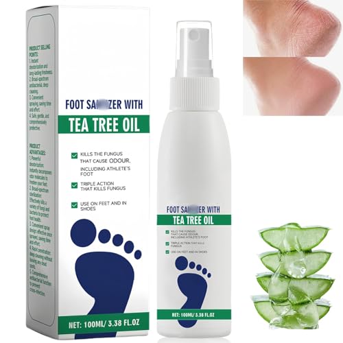 100ML Athletes Foot Spray,Foot Fungus SPR/ay,Antifungal Fo/ot SPR/ay,Athletes Foo/t Treatment Spray,Fungal Nail Treatment,Clear Fo/ot Saniti/zers S/Pray with Tea Tree Oil,F/oot Fungal Treatment