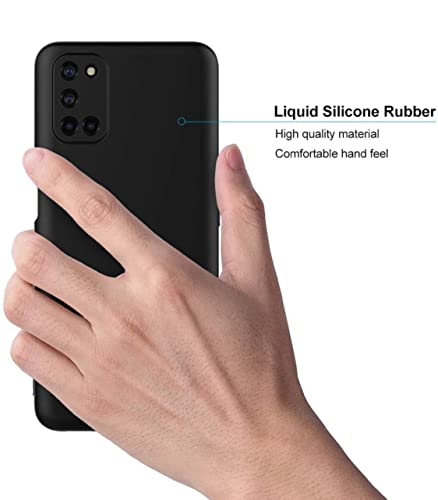 Image of Mobile Back Cover Case for Oppo A52 (Silicone Case|CameraProtection|Black SC1510)