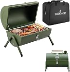 Portable Charcoal Grill, Tabletop Outdoor Barbecue Smoker, Small BBQ Grill for Outdoor Cooking Backyard Camping Picnics Beach GREEN by DNKMOR