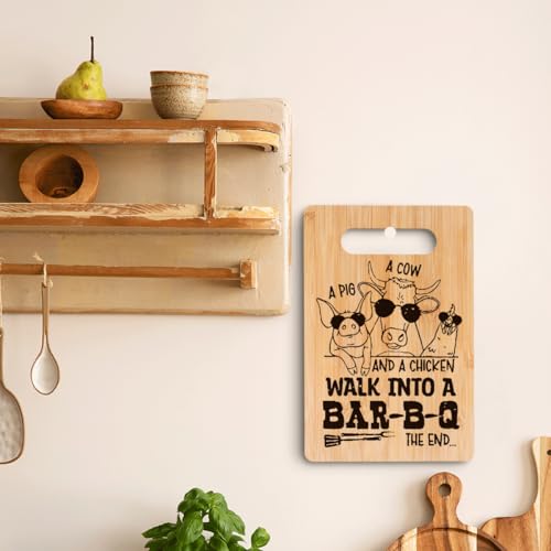 Tabla de cortar divertida de bambú rectangular miniatura 6