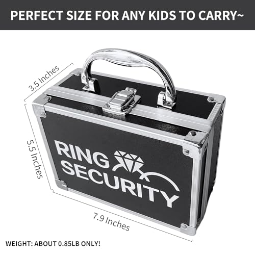 COSLANLEE Ring Security Wedding Ring Bearer Gifts Set, Kids Briefcase with Holder Pad for 2 Rings includes Sunglasses, Earpiece, Bowtie, Bagde for Proposal Ceremony Party by COSLANLEE - Image 2